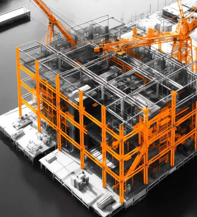 建物を建設する様子のイメージ